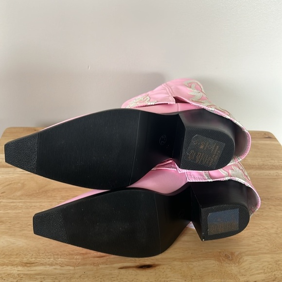 New Azalea Wang ESPERANZA COWBOY BOOTS LIGHT PINK - Picture 10 of 11
